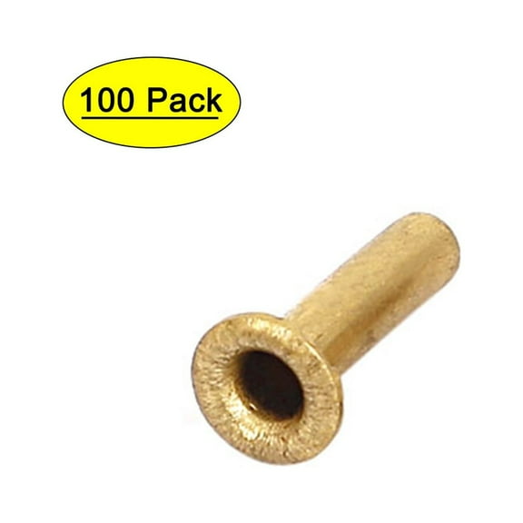 3mm x 12mm Double Sided Brass Hollow Rivets Grommets Tool 100 Pcs