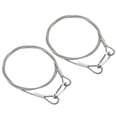 thumbnail image 1 of 3mm x 1m/3.3ft Safety Steel Cable Luggage Lock Security Wire Rope with Hooks, 2 Set, 1 of 6