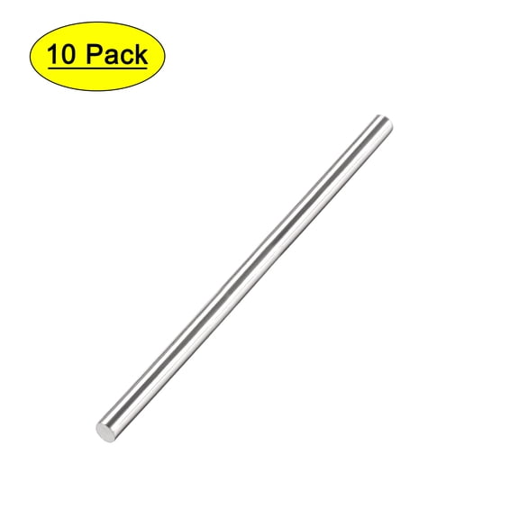3mm x 50mm 304 Stainless Steel Solid Round Rod for DIY Craft - 10Pcs