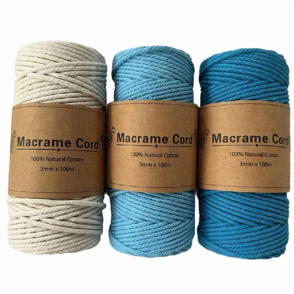 3mmx100m Cotton Rope Soft Cotton Cord for Art Craft Plant Hangers