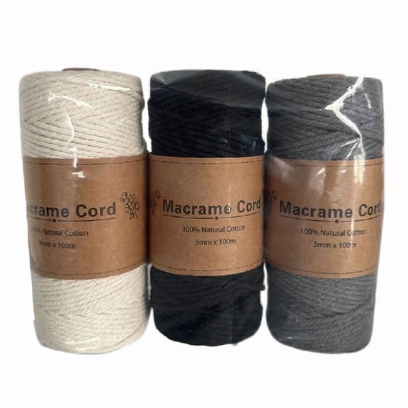 3mmx100m Cotton Rope Soft Cotton Cord for Art Craft Plant Hangers