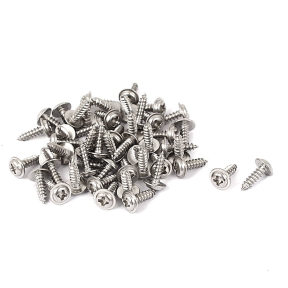 3mmx10mm Stainless Steel Flat Head Sheet Self Tapping Screws 50 Pcs