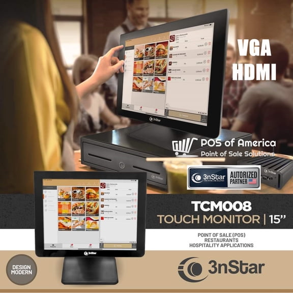 3nStar 15 Capacitive Touch Screen Monitor Bezel Free (TCM008VH) VGA + HDMI