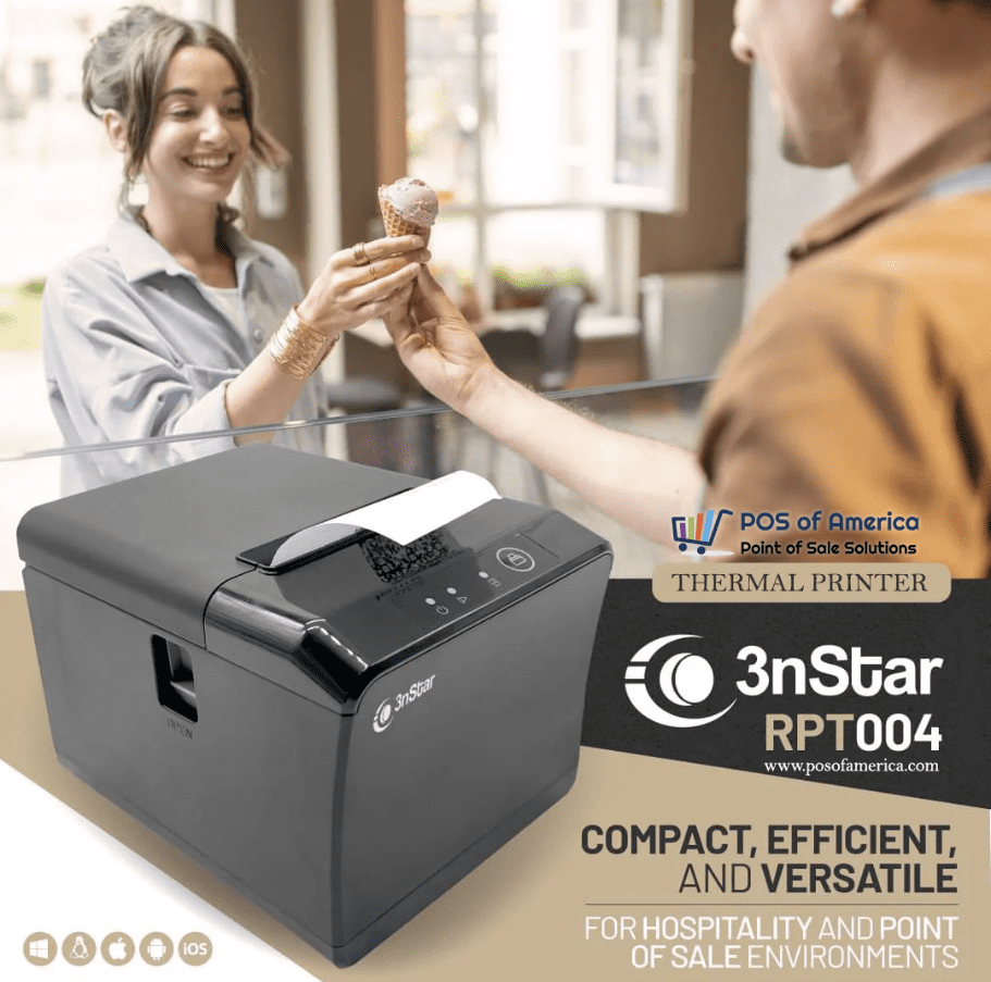 3nStar Thermal Receipt Printer 80mm 230mm/s 2 Interfaces - USB/Ethernet RPT004
