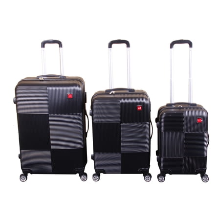 3 Pcs ABS Luggage Set Hard Suitcase Spinner Travel Bag Trolley Wheels