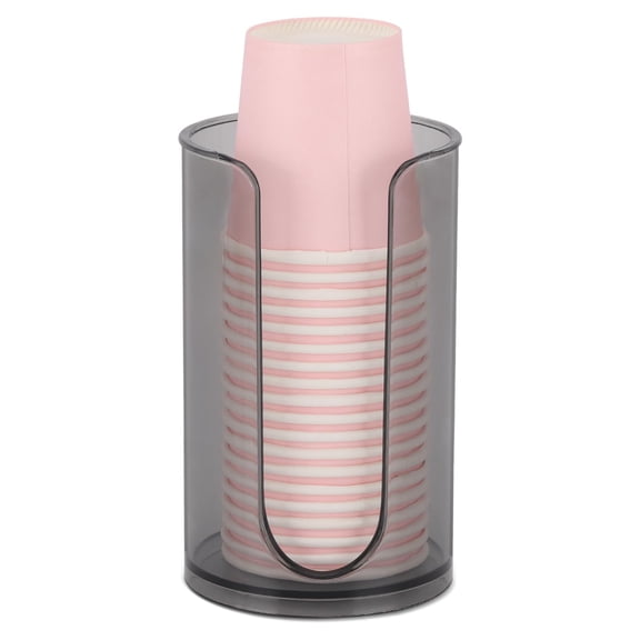 3oz-5oz Bathroom Cup Dispenser with 10oz Qtip Holder Dispenser, Small Disposable Paper Cup Holder Bathroom Accessories for Rinsing/Mouthwash Cups, Clear