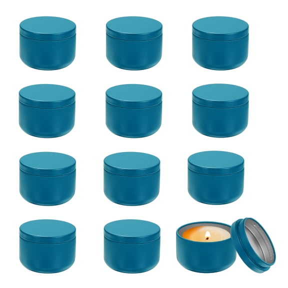 3oz Candle Tins, 12pcs Metal Candle Tins Jars with Lids Round Empty Tin Can Containers Bulk for Storage Tea and Making DIY Arts Crafts Christmas Gifts, Navy Blue