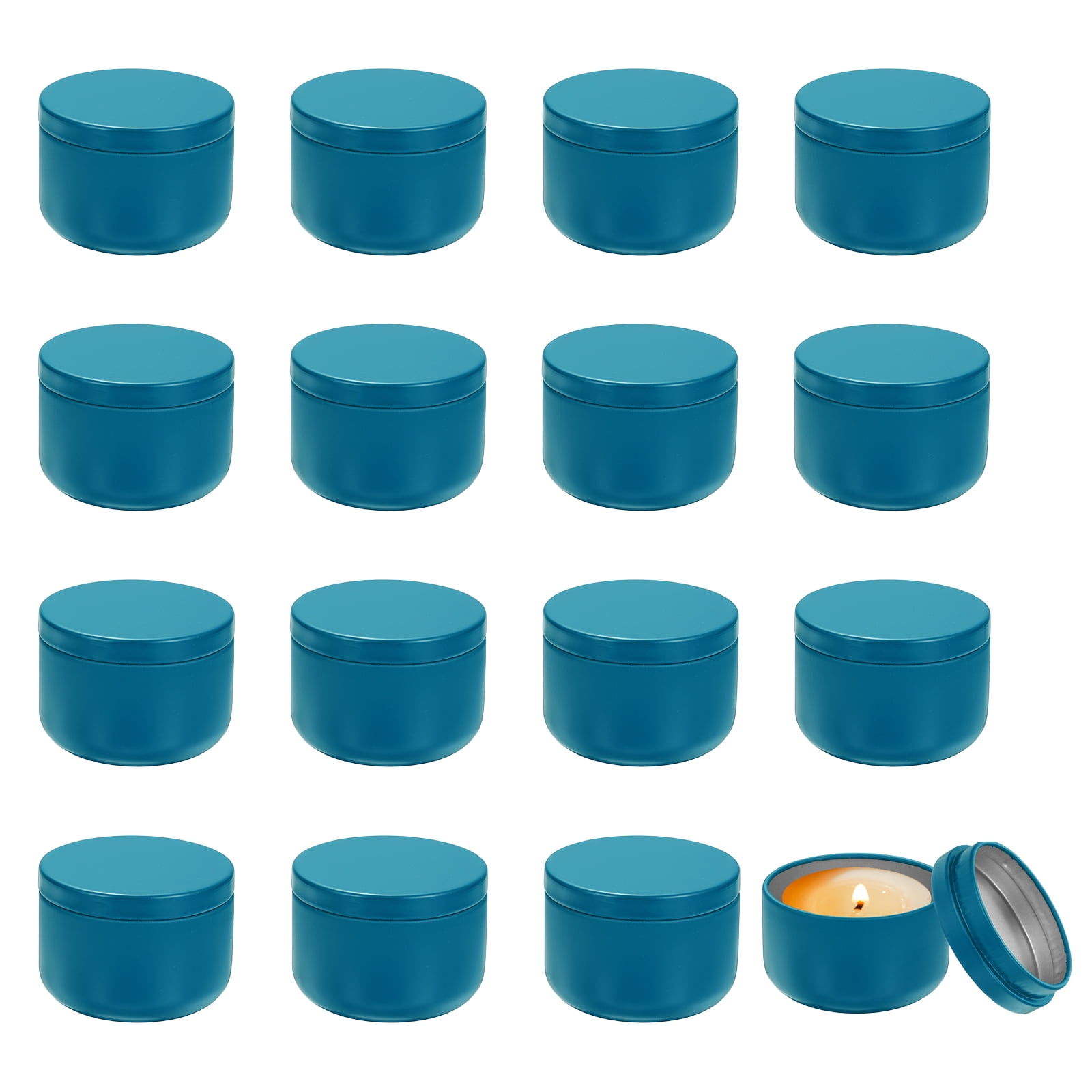 3oz Candle Tins, 16pcs Metal Candle Tins Jars with Lids Round Empty Tin Can Containers Bulk for Storage Tea and Making DIY Arts Crafts Christmas Gifts, Navy Blue