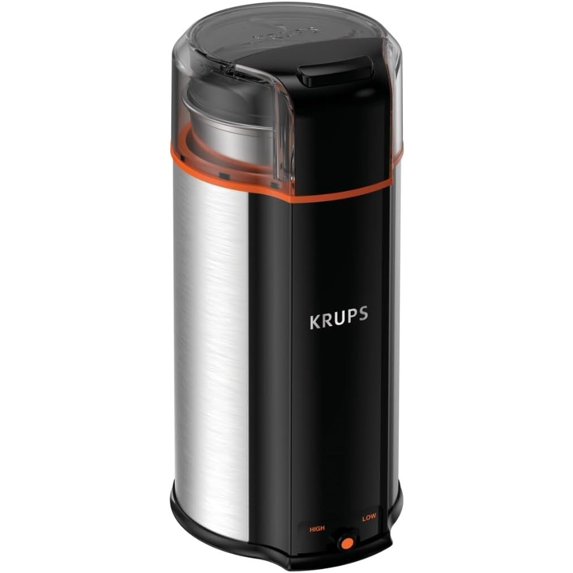 3oz Coffee Grinder, Ultimate Silent Vortex with Plastic and Stainless Steel, Removable Bowl for Mess-Free Use, 8 Times Quieter, 2 Speeds 240 Watts, Dry Herbs, Dishwasher Safe, 12 Cups Ground, Silver