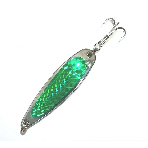 3oz Crocodile Spoons aka Krocodile - 10 Pcs - Chrome w/Green Tape