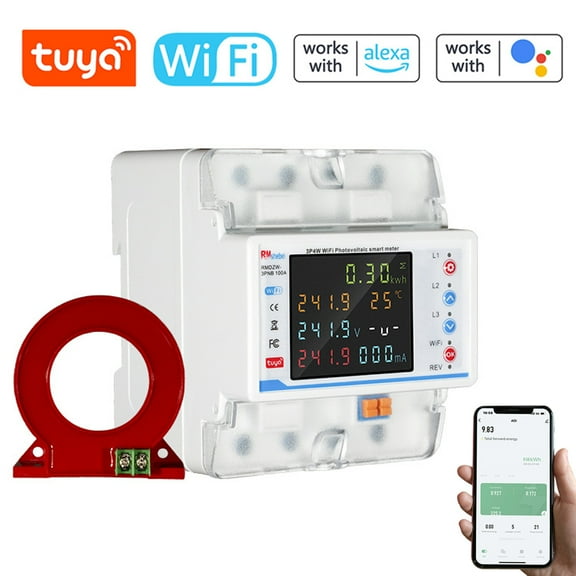 3p Tuya WiFi Intelligent Circuit Breaker Automatic Reclosure Protector 3P4W Power Meter Three Phase Reclosure Switch With Multiple Protections Timing Schedule Electricity Metering