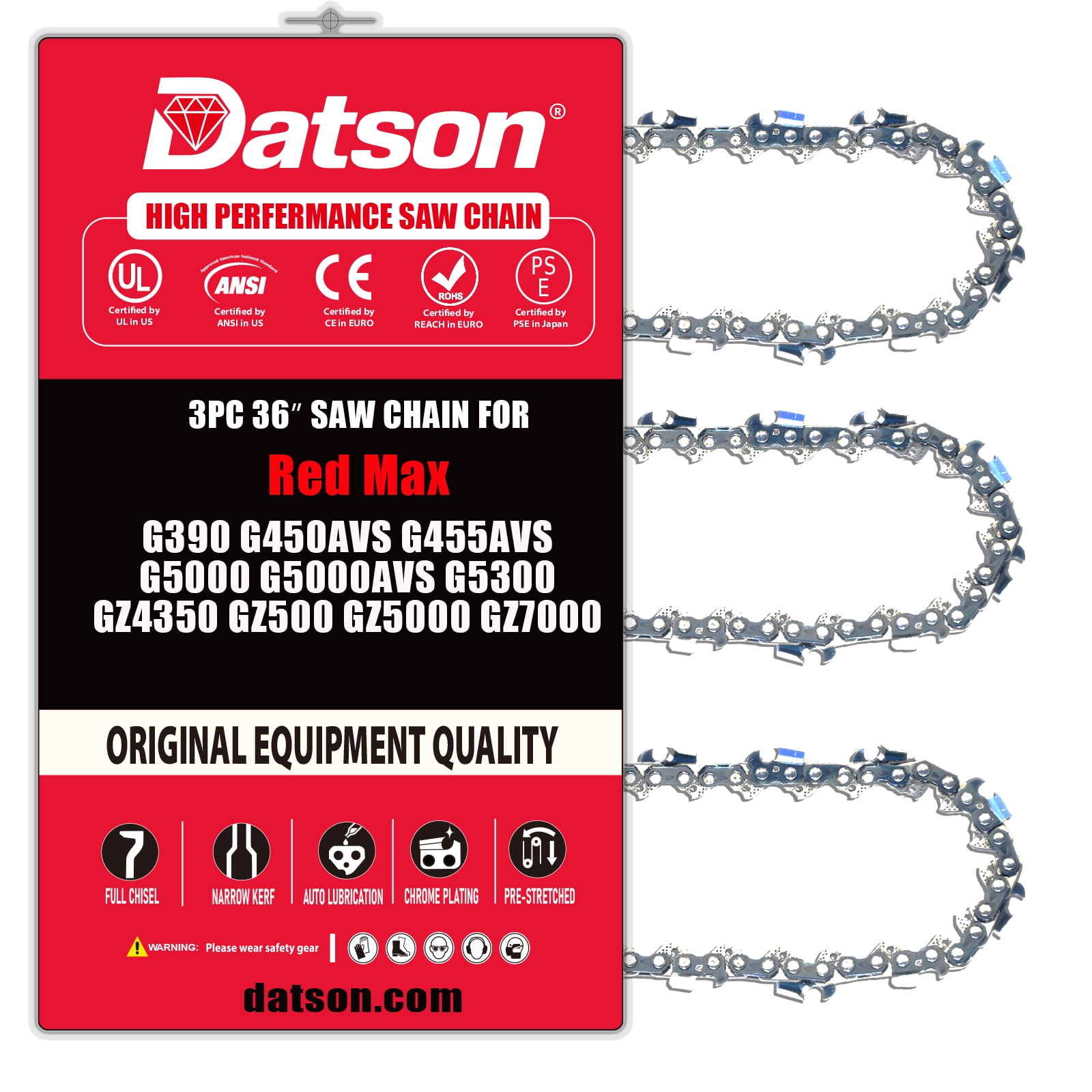 3pack,36 Inch Chainsaw Chain 3/8