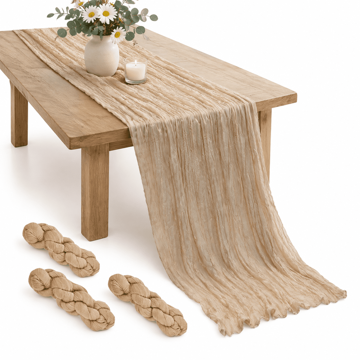 3pack Beige Cheese Cloth Table Runner 17 X 108 Inch Runners - Walmart.com