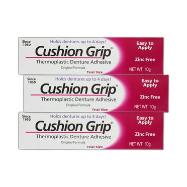 3pack Cushion-Grip - a Soft Pliable Thermoplastic for Refitting and Tightening Dentures 1 Oz