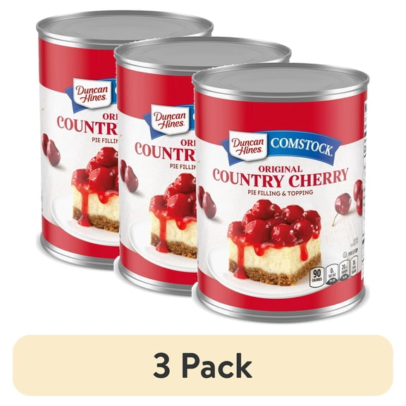 3pack Duncan Hines Comstock Original Country Cherry Pie Filling and Topping, 21 oz.
