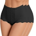 thumbnail image 1 of Women's Black High-Waisted Underwear - Seamless Tummy Control for All-Day Wear, 3 Black, Size L, 1 of 7