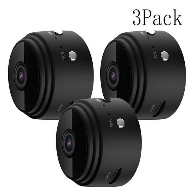 3Pack Mini 1080P HD WiFi Camera, Covert Nanny & Security Cam for Home