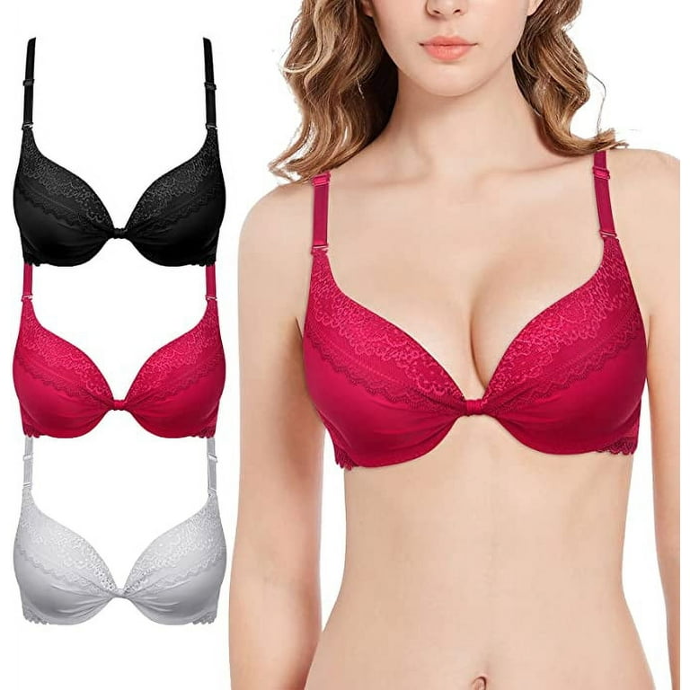 3pack Push up Bras for Women Bras for Women Pack, Comfortable Bras for Women  Padded Bras for Women, Padded Contour Everyday Bras 83061-36C 