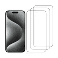 thumbnail image 1 of 3pack Qixxronics Tempered Glass Screen Protector for iPhone 15 Case-Friendly HD Clear Glass Film Protector Cover for iPhone, 1 of 4