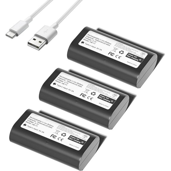 3pack Removeable Batteries Compatible with Wyze Battery Cam Pro and Duo Cam Doorbell Camera Battery with USB C Cable