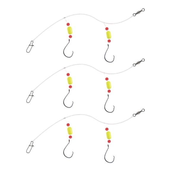 3pack Saltwater Ready Fishing Leader High Strength Anti Corrosions Nylons with Multiple Hook Size