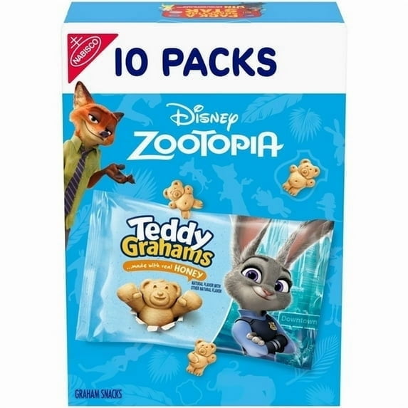 (3pack) TEDDY GRAHAMS Honey Graham Snacks, School Snacks, 10 Kids Snack Packs