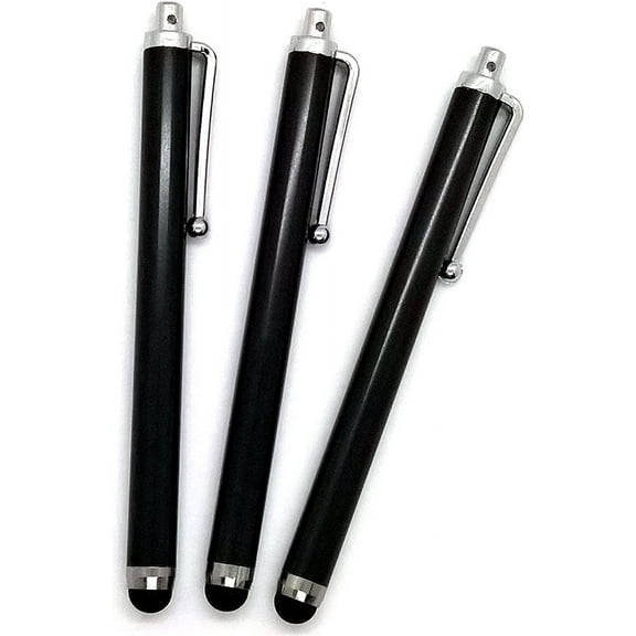 3pack Universal Screen Metal Touch Stylus Pen for Android Device Mobile Phone Cell Smart Phone Tablet iPad iPhone (Black 3pcs)