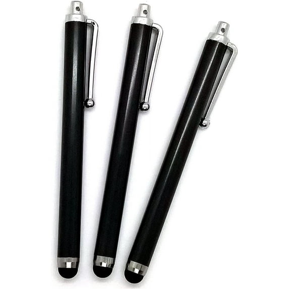 3pack Universal Screen Metal Touch Stylus Pen for Android Device Mobile Phone Cell Smart Phone Tablet iPad iPhone (Black 3pcs)
