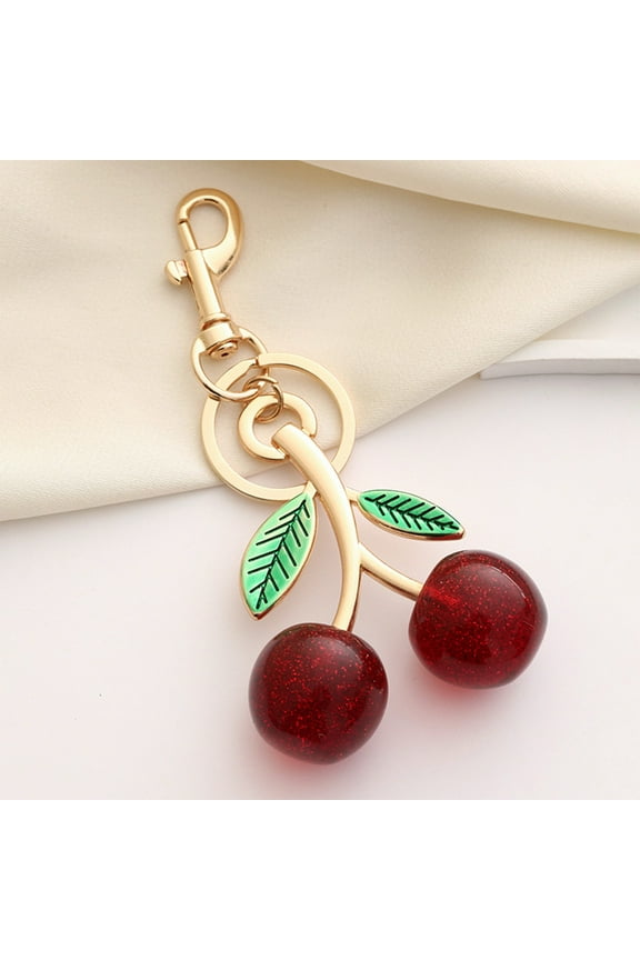 3packs Cherry Bag Charm Cute Cherry Accessories Sparkling Purse Charms for Women C