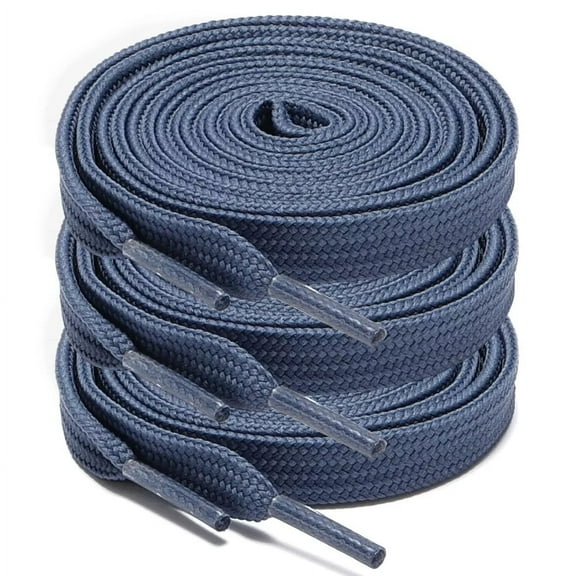 3pair 3/8" Double Layer Flat Athletic Shoe Laces Strings for Sneakers 24-72 Inch