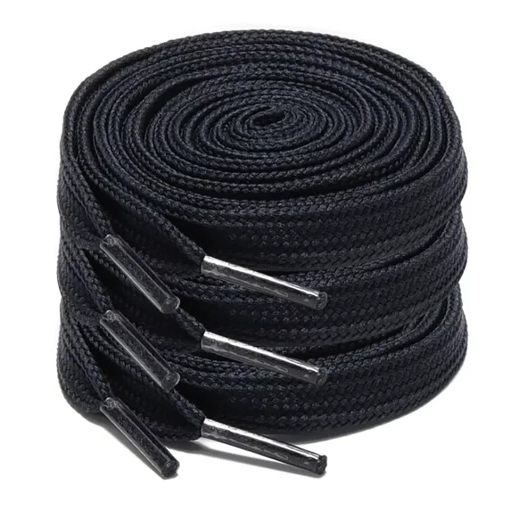 3pair 3/8" Double Layer Flat Athletic Shoe Laces Strings for Sneakers 24-72 Inch