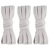 3pair Double Layers Flat Shoe Laces Gray for Sneakers Boots Adults Kids 24"-72"