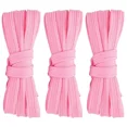 thumbnail image 1 of 3pair Double Layers Flat Shoe Laces Pink for Sneakers Adults Kids 24 to 72 Inch, 1 of 7