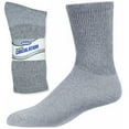 thumbnail image 1 of 3pair Men Diabetic Crew Socks Non-Binding Top Seamless Breathable Soft Grey 9-11, 1 of 3