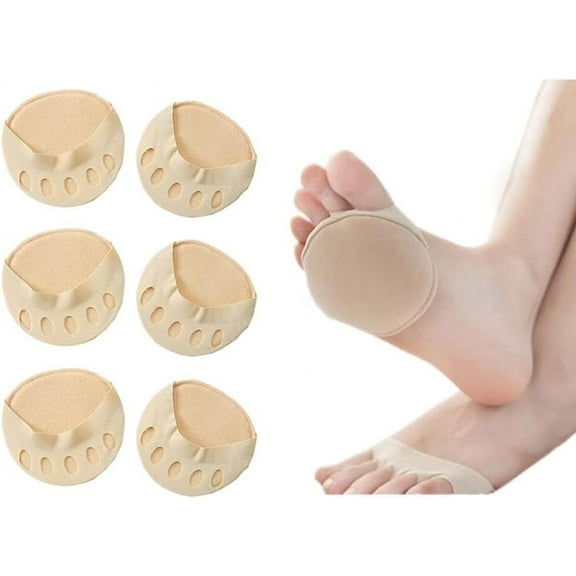 3pairs Foot Pads Reusable Soft Ball of Foot Cushions Forefoot Pads for Womenļ¼Sweat Absorbent Non-Slip Foot Cover Inner Socksļ¼Prevention Pain Relief Honeycomb Fabric Toe Socks