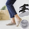thumbnail image 1 of 3pairs Male Silicone Non-Slip Low-cut Bare Socks No-show Cotton Men's Liner Socks Sports Boat Socks, 1 of 8