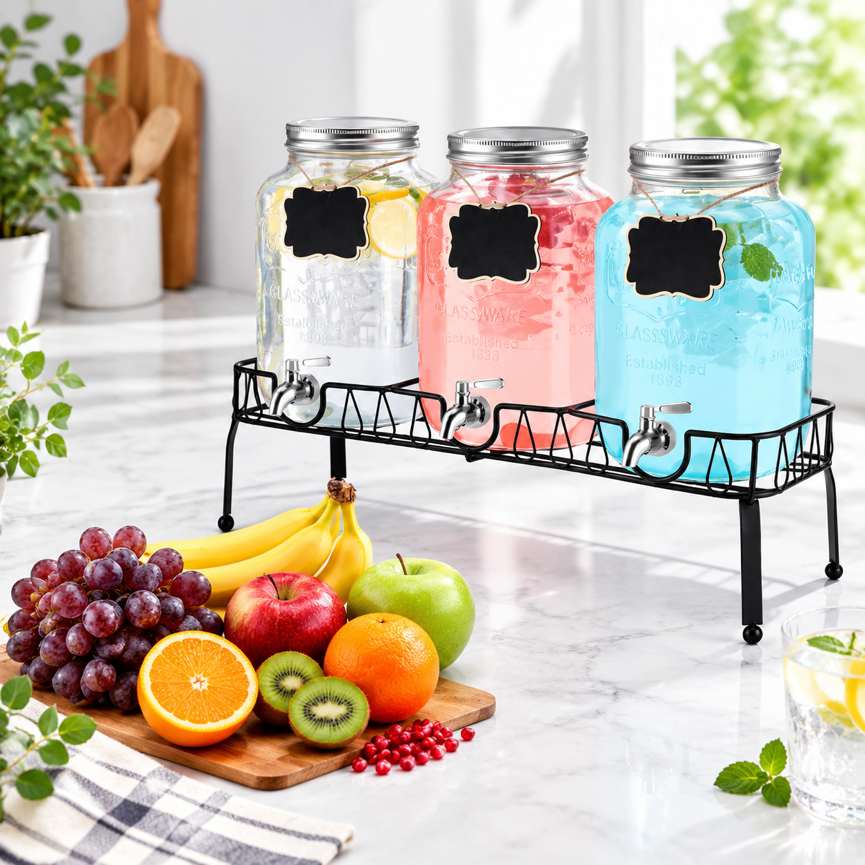 3partment Metal Drink Dispenser Stand Black 2 Gallons Only - Walmart.com