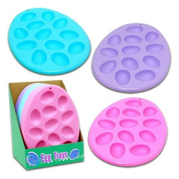 3pc 12" Blue//Purple EGG Shaped Serving Tray SET Deviled Plate Dish