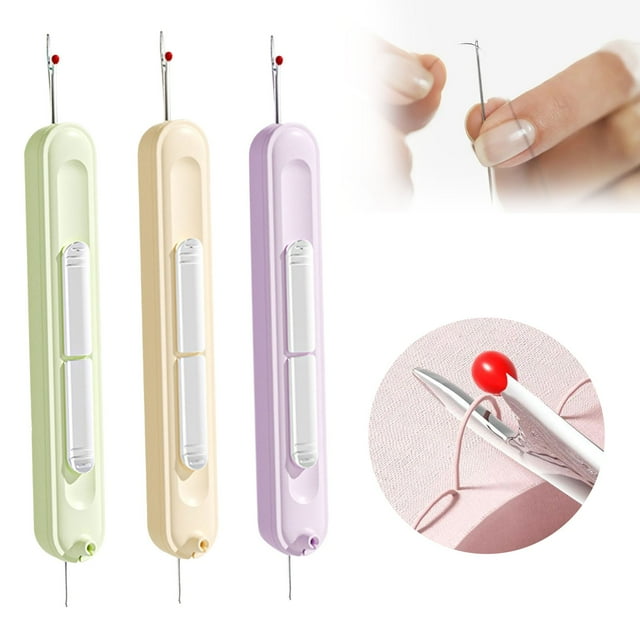 3pc 2 in 1 Seam Ripper and Thread Remover Plug-in Needle Threader ...