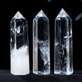 thumbnail image 1 of 3pc 4-5cm Clear Quartz Healing Crystal Wand Chakra Obelisk Tower Point HomeDecor, 1 of 8