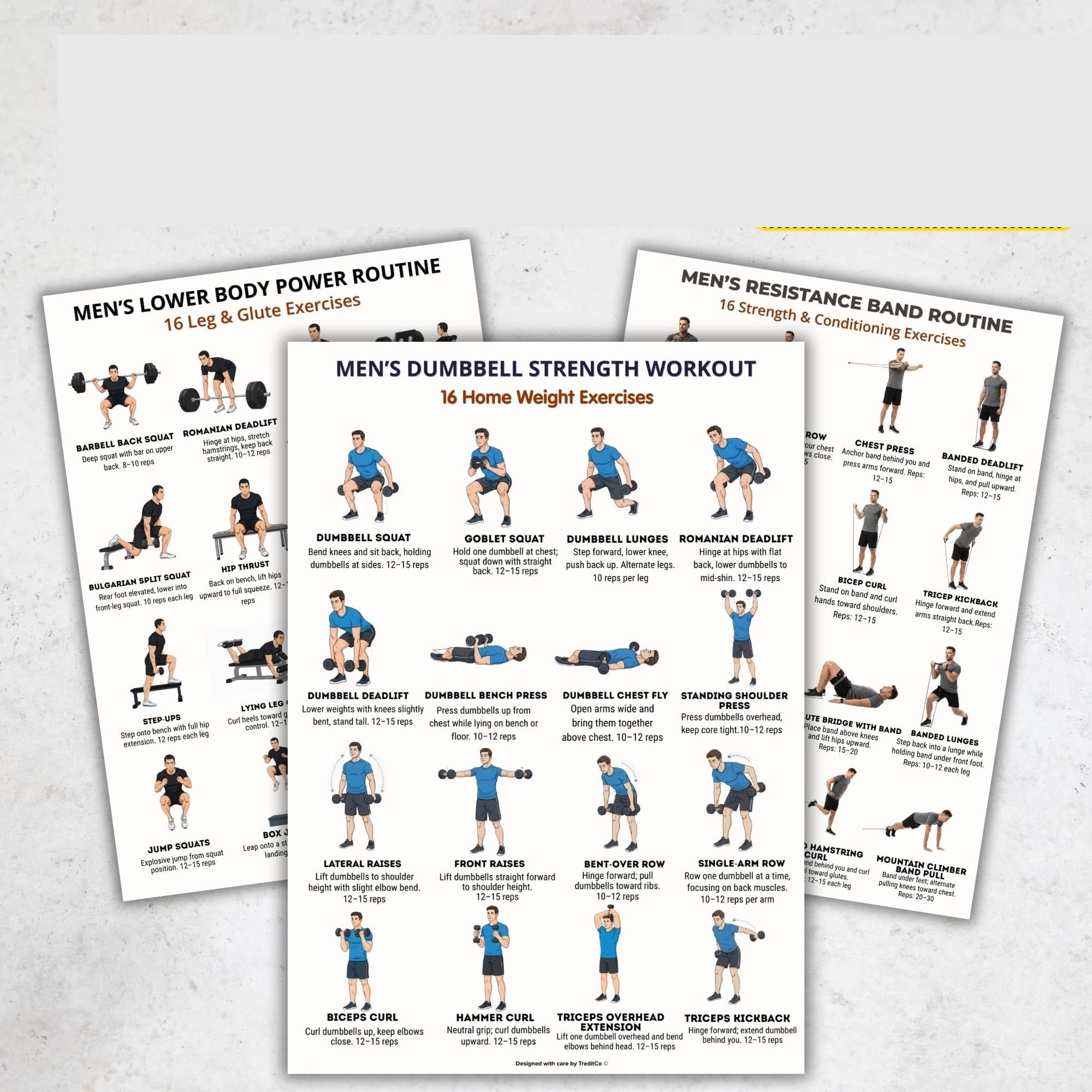 3pc Advanced Posters For Core And Diagonal Exercises, Abdominal ...