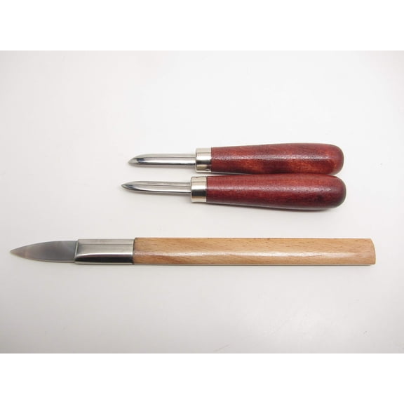 3pc Agate Burnishers (1-1/2" Straight & Bent & Pointed Agate) Bezel Gold Silver Leaf Bookbinders Tools, Jewelry Marker's Professional Set