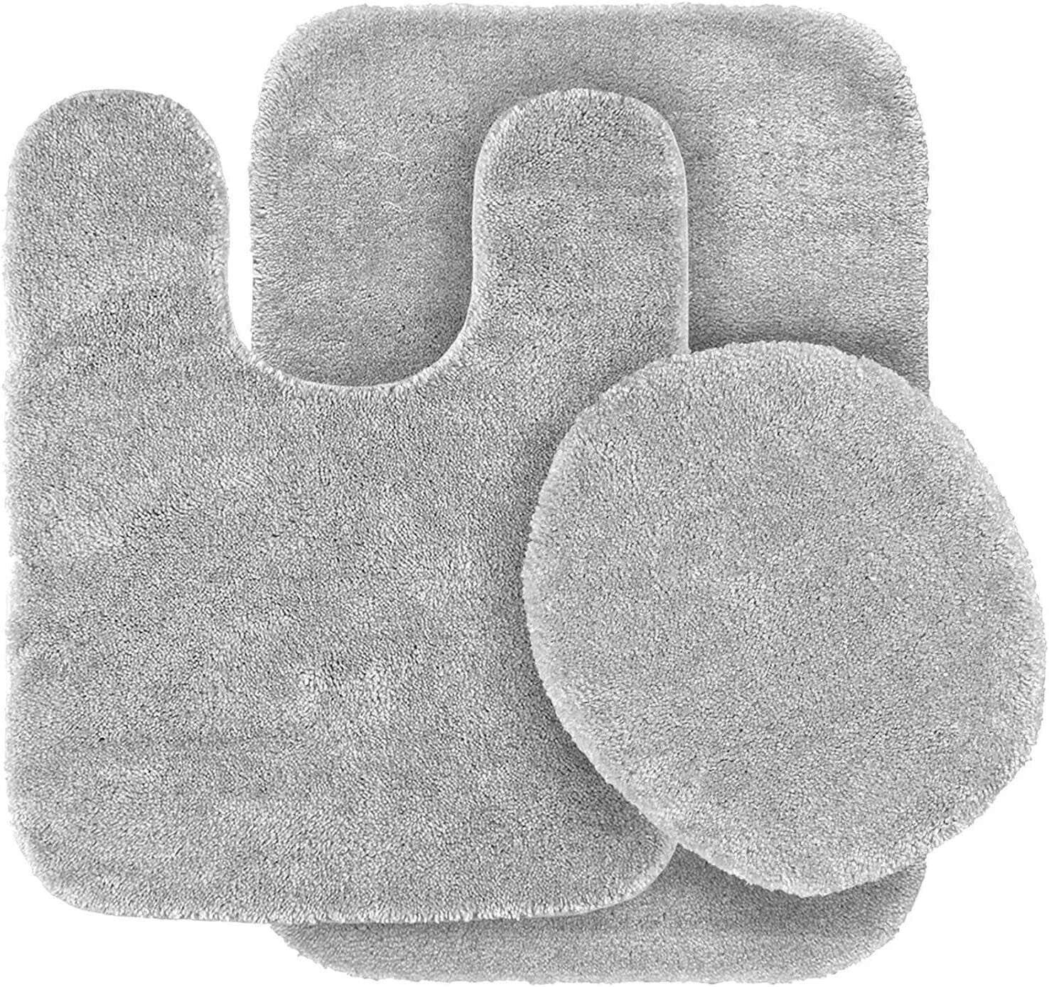 3pc Bathroom Set for bathroom Rug Contour Large Mat Toilet With Lid Cover Chenille Super Sof Non
