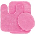 thumbnail image 1 of Gorgeous Home Linen Bathroom 6 Modern Solid Print 3-Count Pink Polyester Bath Rugs, 18 x 28, Non-Slip Backing, 1 of 4
