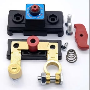 3pc Battery Disconnect Switch Car Battery Breaker 12V-24V 100A, Flame-Retardant ABS, ON Off Kill Switch for Farm Truck Tractor RV Marine