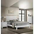 thumbnail image 1 of 3pc Beautiful White Finish Full Size Panel Bed Chest Nightstand Set Wooden Bedroom Furniture, 1 of 6