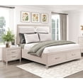 thumbnail image 1 of 3pc Bedroom Furniture Queen Size LED Bed Stoarge Drawers Nightstands USB Ports, 1 of 7