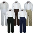 thumbnail image 1 of 3pc Boy Suit Set Brown Chocolate Bow Tie Baby Toddler Kid Formal Shirt Pants S-7, 1 of 2