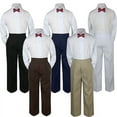 thumbnail image 1 of 3pc Boy Suit Set Burgundy Maroon Bow Tie Baby Toddler Kid Formal Shirt Pants S-7, 1 of 2