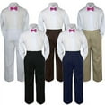 thumbnail image 1 of 3pc Boy Suit Set Fuchsia Pink Bow Tie Baby Toddler Kid Formal Shirt Pants S-7, 1 of 2
